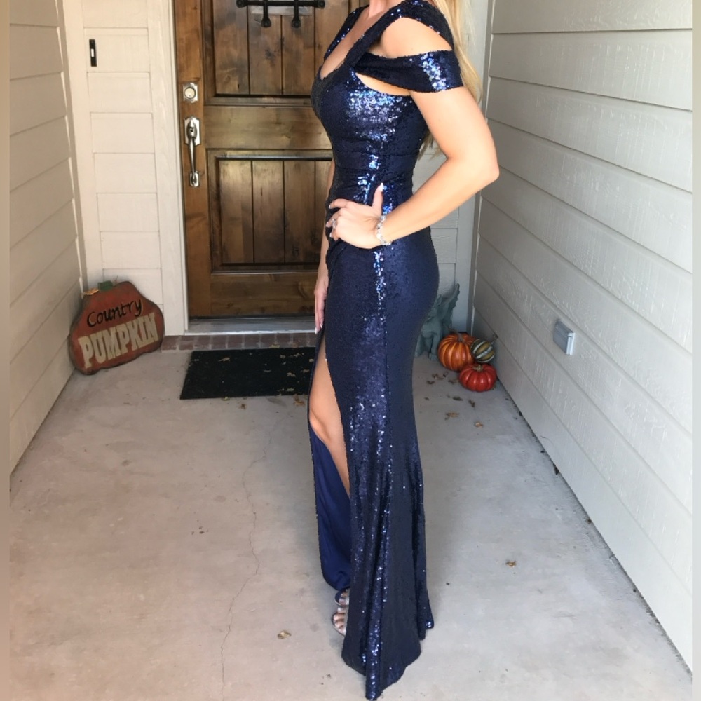 Navy blue sequin dress